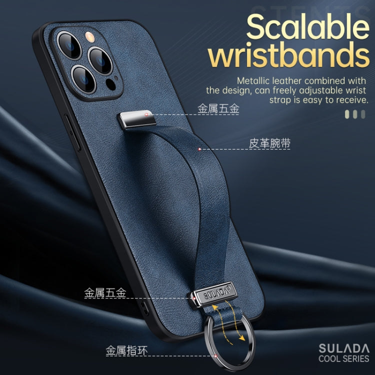 For iPhone 13 Pro SULADA Cool Series PC + Leather Texture Skin Feel Shockproof Phone Case  (Black) - HoMEdemic™ 