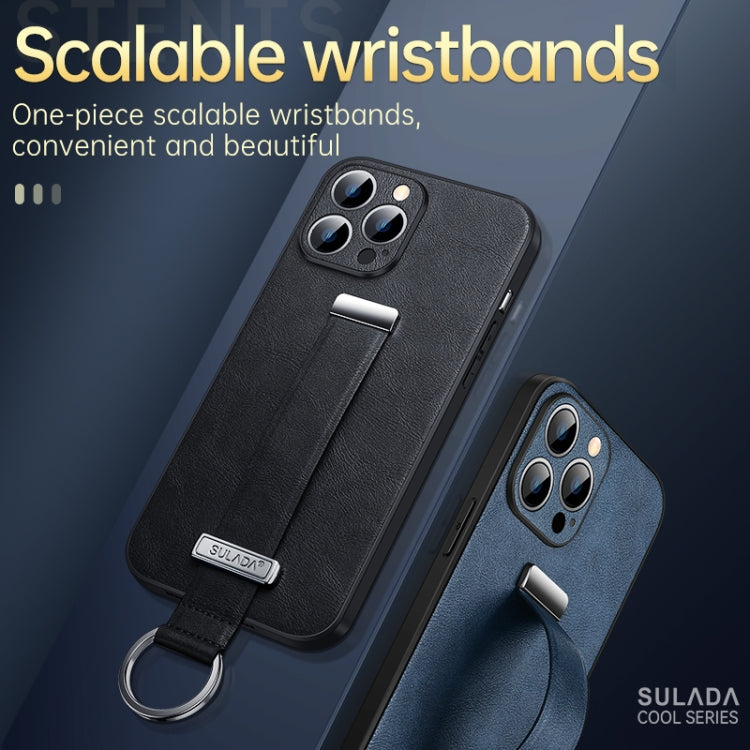 For iPhone 13 Pro SULADA Cool Series PC + Leather Texture Skin Feel Shockproof Phone Case  (Black) - HoMEdemic™ 