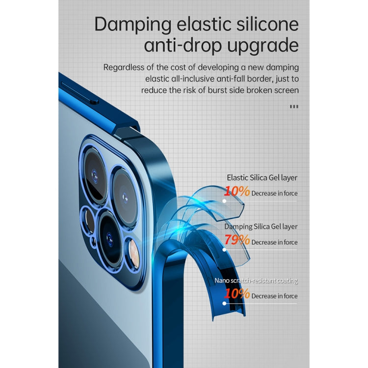 For iPhone 13 Pro SULADA Elastic Silicone Edge Frame + TPU All-inclusive Anti-fall Case (Blue) - HoMEdemic™ 