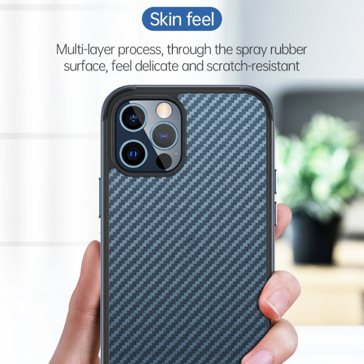 For iPhone 13 Pro SULADA Luxury 3D Carbon Fiber Textured Metal + TPU Frame Phone Case(Sierra Blue) - HoMEdemic™ 
