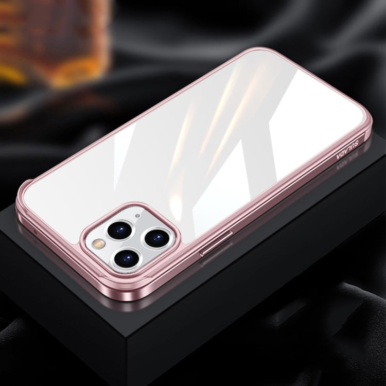 For iPhone 13 Pro SULADA Metal Frame + Nano Glass + TPU Phone Case (Pink) - HoMEdemic™ 