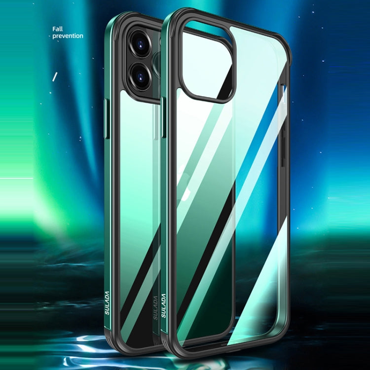 For iPhone 13 Pro SULADA Metal Frame + Nano Glass + TPU Phone Case (Pink) - HoMEdemic™ 