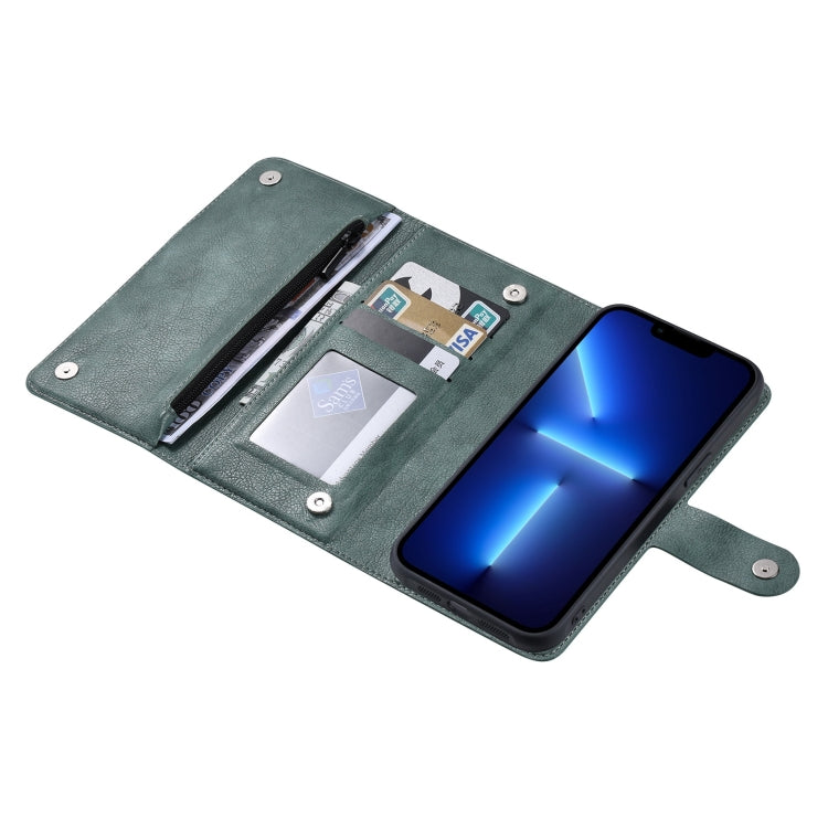 For iPhone 13 Pro ViLi GV Series MagSafe Magnetic Zipper Leather Phone Case(Green) - HoMEdemic™ 