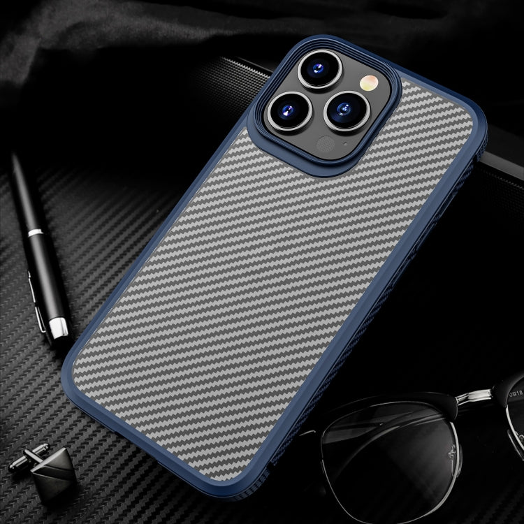 For iPhone 13 Pro iPAKY MG Series Carbon Fiber TPU + PC Shockproof Case (Blue) - HoMEdemic™ 