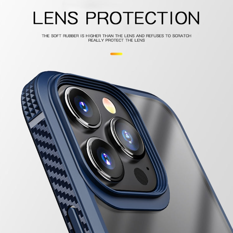 For iPhone 13 Pro iPAKY MG Series Transparent TPU + PC Airbag Shockproof Case (Blue) - HoMEdemic™ 