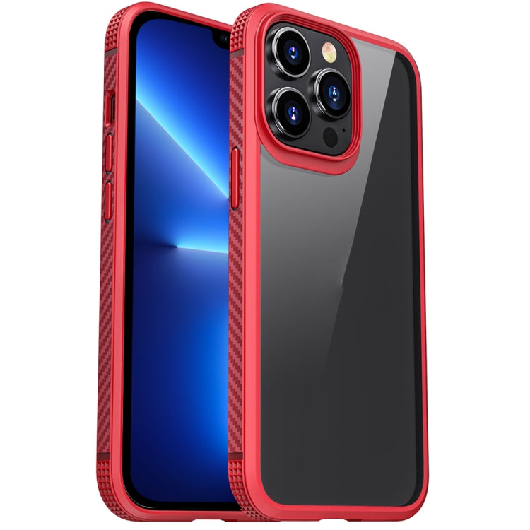 For iPhone 13 Pro iPAKY MG Series Transparent TPU + PC Airbag Shockproof Case (Red) - HoMEdemic™ 
