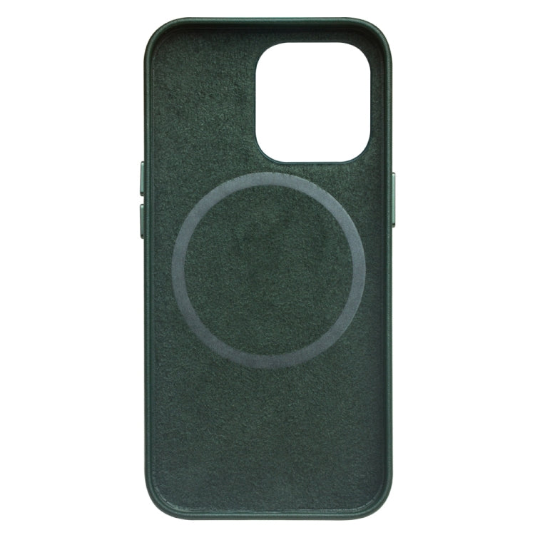 For iPhone 13 QIALINO Nappa Cowhide MagSafe Magnetic Protective Case(Dark Green) - HoMEdemic™ 