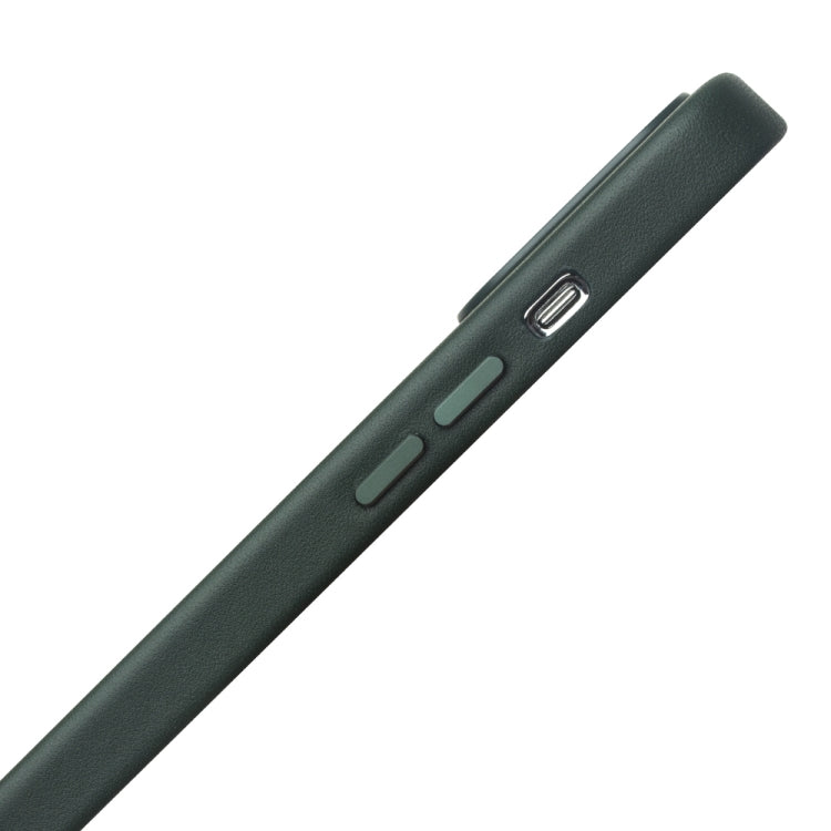 For iPhone 13 QIALINO Nappa Cowhide MagSafe Magnetic Protective Case(Dark Green) - HoMEdemic™ 