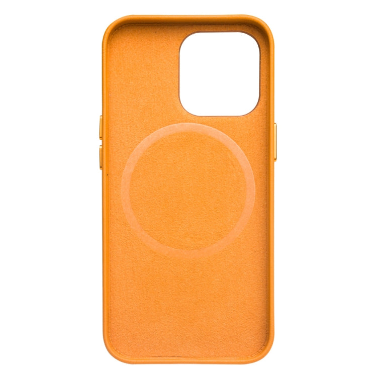 For iPhone 13 QIALINO Nappa Cowhide MagSafe Magnetic Protective Case(Orange) - HoMEdemic™ 