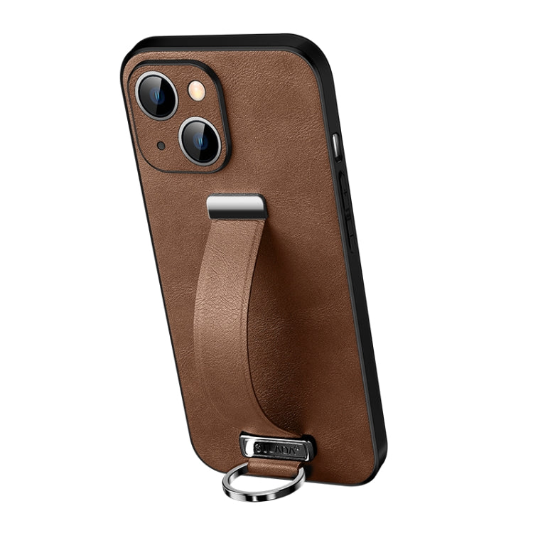 For iPhone 13 SULADA Cool Series PC + Leather Texture Skin Feel Shockproof Phone Case (Brown) - HoMEdemic™ 