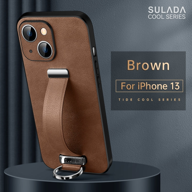 For iPhone 13 SULADA Cool Series PC + Leather Texture Skin Feel Shockproof Phone Case (Brown) - HoMEdemic™ 