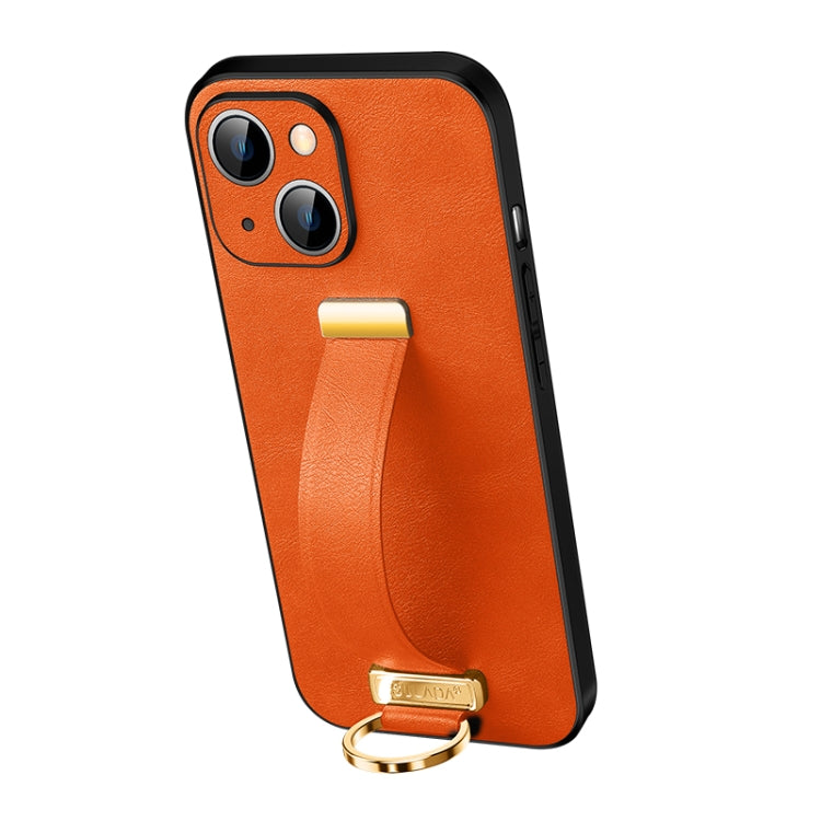 For iPhone 13 SULADA Cool Series PC + Leather Texture Skin Feel Shockproof Phone Case (Orange) - HoMEdemic™ 