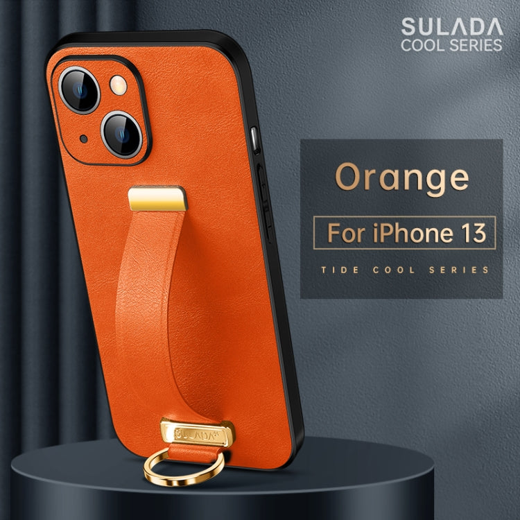 For iPhone 13 SULADA Cool Series PC + Leather Texture Skin Feel Shockproof Phone Case (Orange) - HoMEdemic™ 