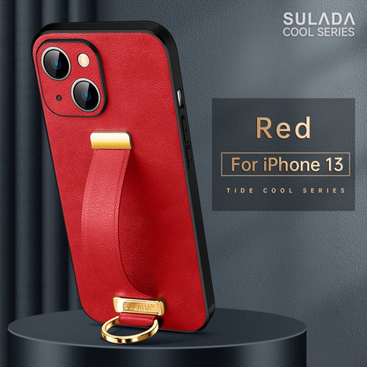 For iPhone 13 SULADA Cool Series PC + Leather Texture Skin Feel Shockproof Phone Case (Red) - HoMEdemic™ 