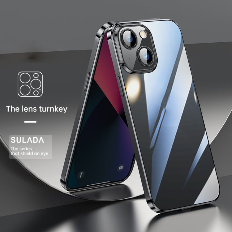For iPhone 13 SULADA Lens Protector Plated Clear Case(Black) - HoMEdemic™ 
