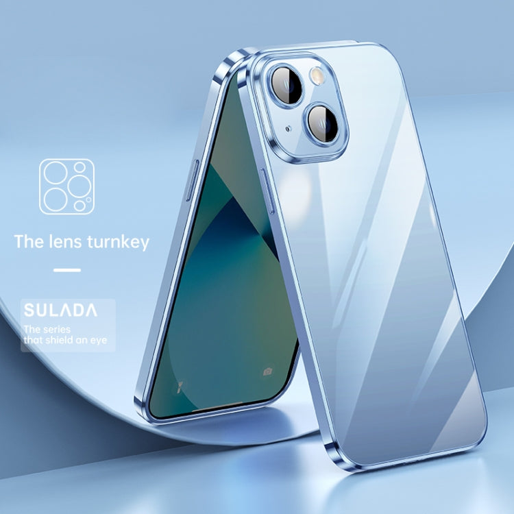 For iPhone 13 SULADA Lens Protector Plated Clear Case(Sierra Blue) - HoMEdemic™ 