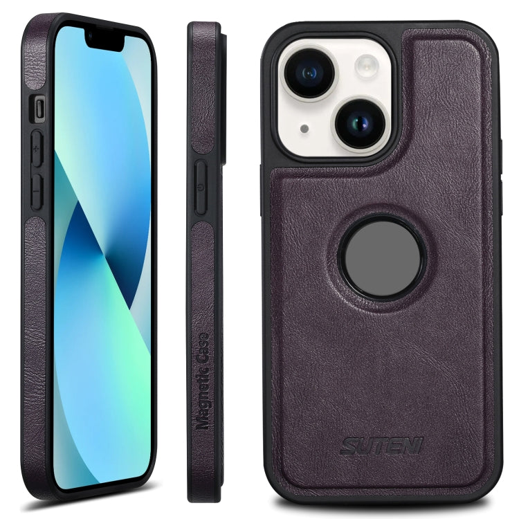 For iPhone 13 Suteni G1 Magsafe Leather Back Phone Case(Purple) - HoMEdemic™ 