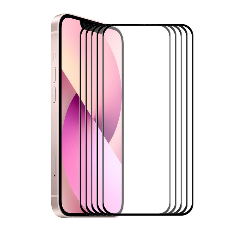 For iPhone 13 mini 5pcs ENKAY Hat-Prince Full Glue Tempered Glass 6D Full Coverage Anti-scratch Protector - HoMEdemic™ 