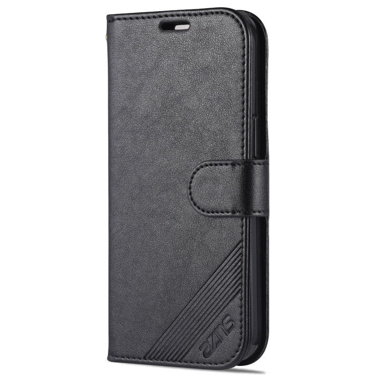 For iPhone 13 mini AZNS Sheepskin Texture Horizontal Flip Leather Case with Holder & Card Slots & Wallet (Black) - HoMEdemic™ 