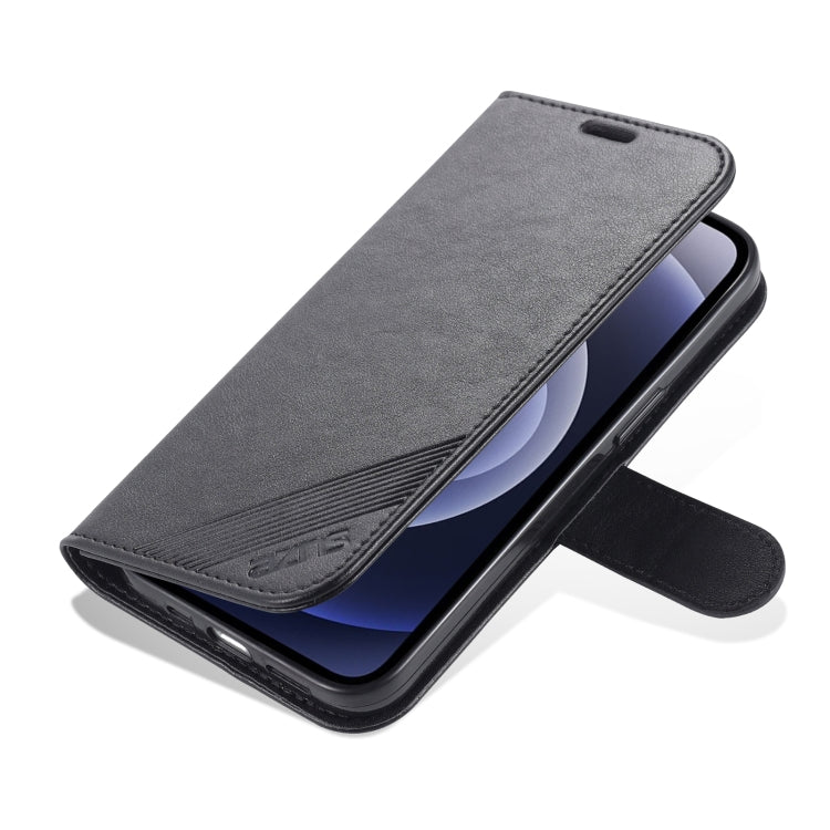For iPhone 13 mini AZNS Sheepskin Texture Horizontal Flip Leather Case with Holder & Card Slots & Wallet (Black) - HoMEdemic™ 