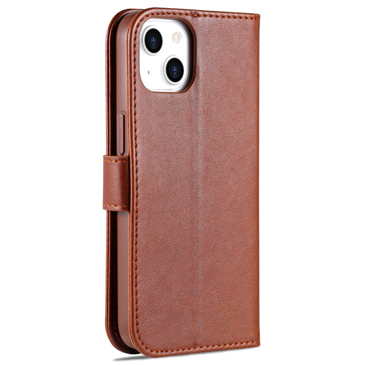 For iPhone 13 mini AZNS Sheepskin Texture Horizontal Flip Leather Case with Holder & Card Slots & Wallet (Brown) - HoMEdemic™ 