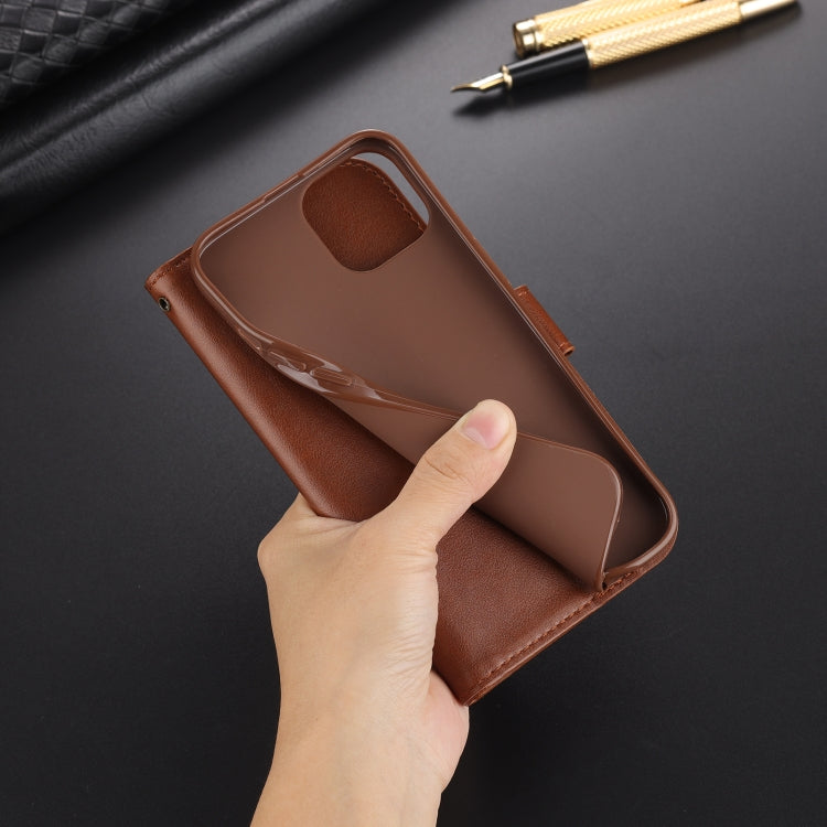 For iPhone 13 mini AZNS Sheepskin Texture Horizontal Flip Leather Case with Holder & Card Slots & Wallet (Brown) - HoMEdemic™ 