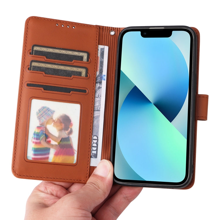 For iPhone 13 mini BETOPNICE BN-005 2 in 1 Detachable Imitate Genuine Leather Phone Case(Brown) - HoMEdemic™ 