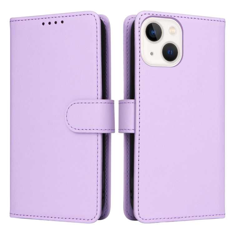 For iPhone 13 mini BETOPNICE BN-005 2 in 1 Detachable Imitate Genuine Leather Phone Case(Light Purple) - HoMEdemic™ 