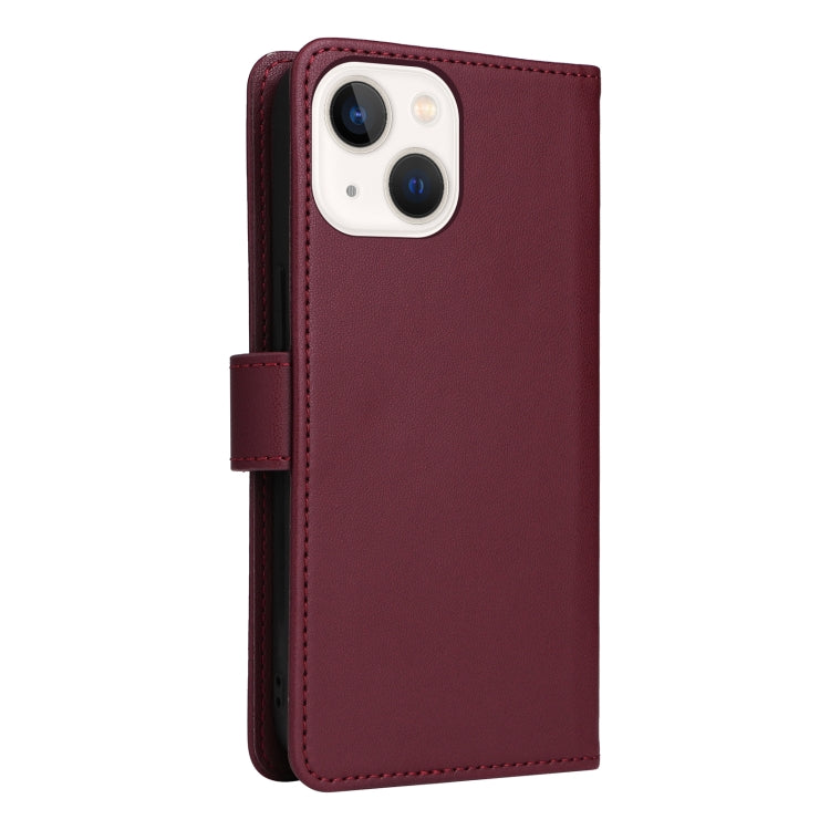 For iPhone 13 mini BETOPNICE BN-005 2 in 1 Detachable Imitate Genuine Leather Phone Case(Wine Red) - HoMEdemic™ 