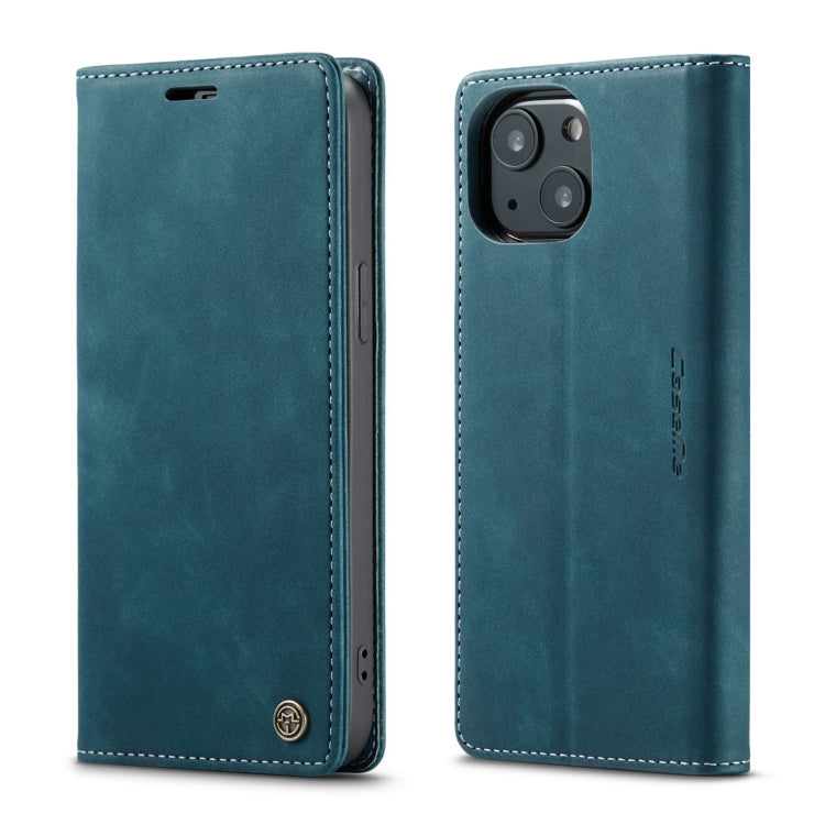 For iPhone 13 mini CaseMe-013 Multifunctional Retro Frosted Horizontal Flip Leather Case with Card Slot & Holder & Wallet (Blue) - HoMEdemic™ 