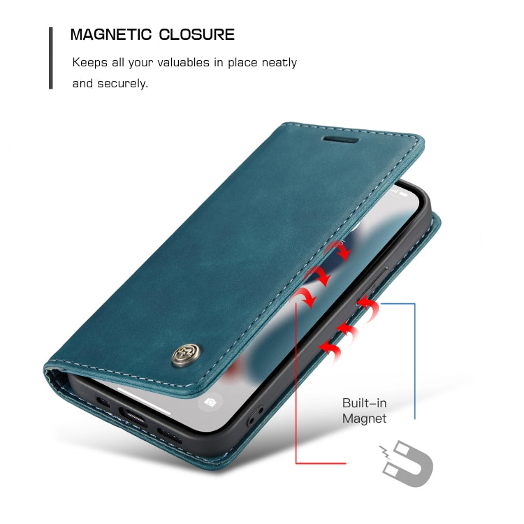 For iPhone 13 mini CaseMe-013 Multifunctional Retro Frosted Horizontal Flip Leather Case with Card Slot & Holder & Wallet (Blue) - HoMEdemic™ 