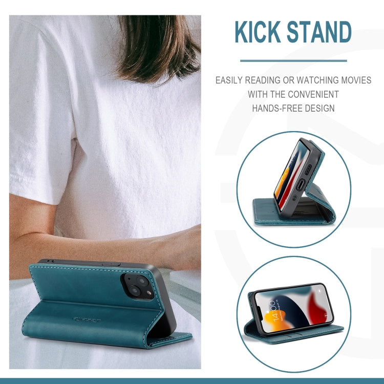 For iPhone 13 mini CaseMe-013 Multifunctional Retro Frosted Horizontal Flip Leather Case with Card Slot & Holder & Wallet (Blue) - HoMEdemic™ 