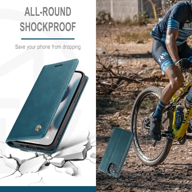 For iPhone 13 mini CaseMe-013 Multifunctional Retro Frosted Horizontal Flip Leather Case with Card Slot & Holder & Wallet (Blue) - HoMEdemic™ 