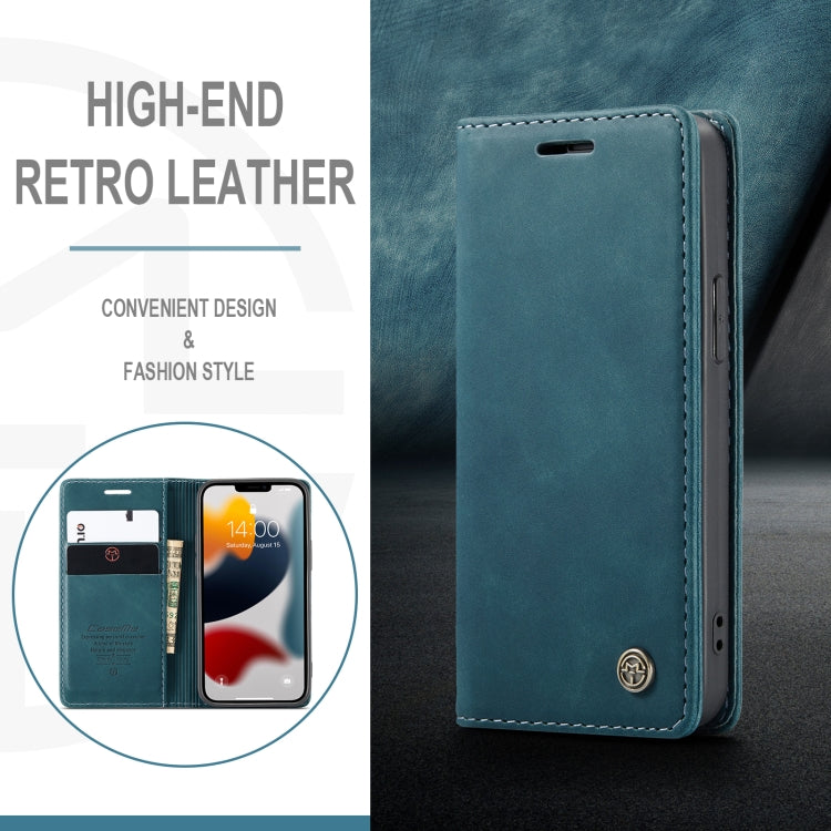 For iPhone 13 mini CaseMe-013 Multifunctional Retro Frosted Horizontal Flip Leather Case with Card Slot & Holder & Wallet (Blue) - HoMEdemic™ 