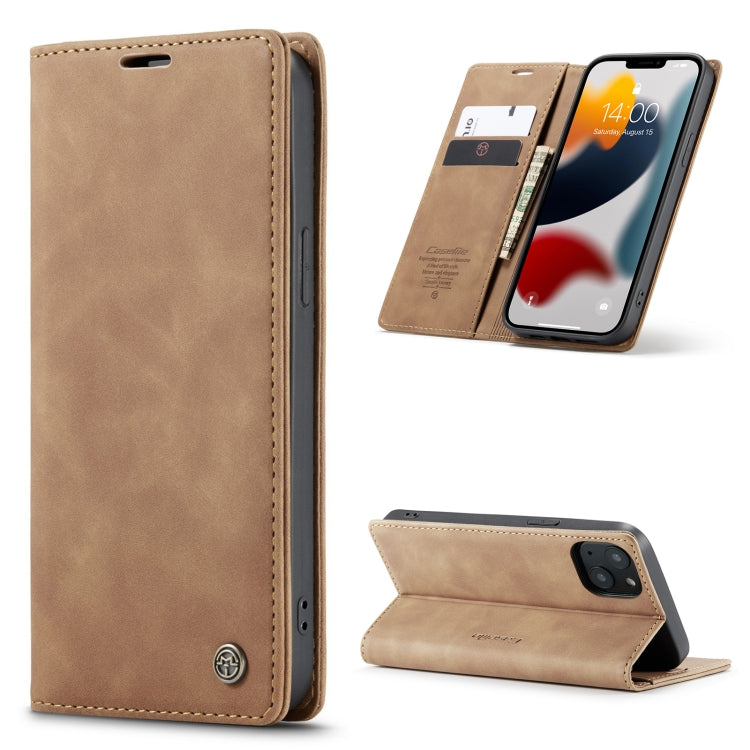 For iPhone 13 mini CaseMe-013 Multifunctional Retro Frosted Horizontal Flip Leather Case with Card Slot & Holder & Wallet (Brown) - HoMEdemic™ 