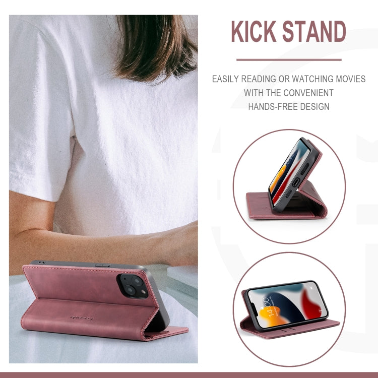 For iPhone 13 mini CaseMe-013 Multifunctional Retro Frosted Horizontal Flip Leather Case with Card Slot & Holder & Wallet (Wine Red) - HoMEdemic™ 