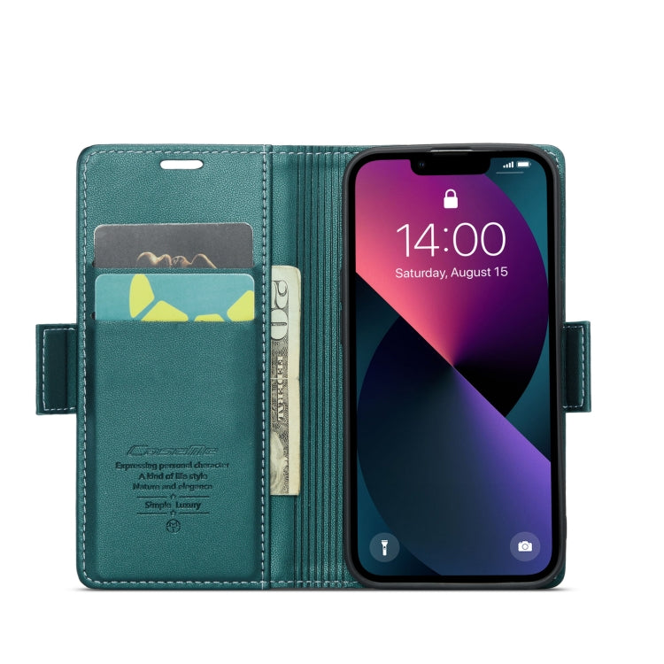 For iPhone 13 mini CaseMe 023 Butterfly Buckle Litchi Texture RFID Anti-theft Leather Phone Case(Pearly Blue) - HoMEdemic™ 