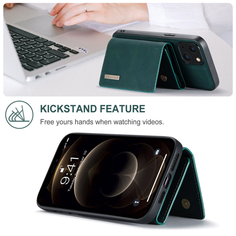 For iPhone 13 mini DG.MING M1 Series 3-Fold Multi Card Wallet Shockproof Case with Holder Function (Green) - HoMEdemic™ 