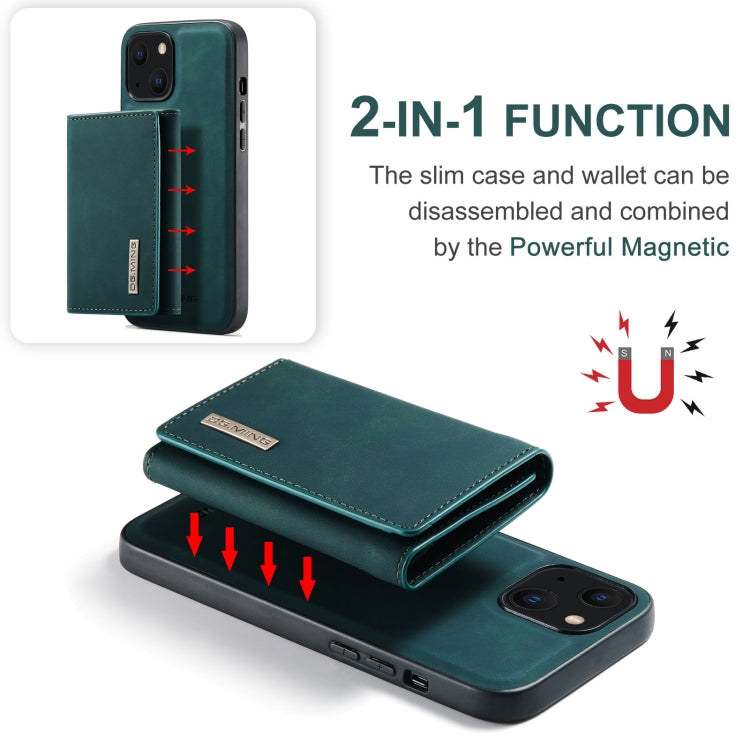 For iPhone 13 mini DG.MING M1 Series 3-Fold Multi Card Wallet Shockproof Case with Holder Function (Green) - HoMEdemic™ 