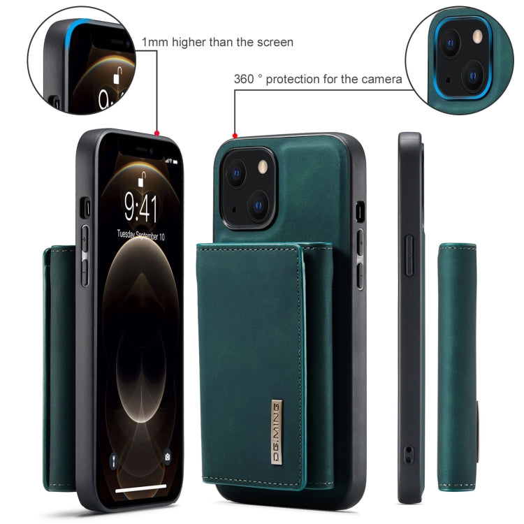 For iPhone 13 mini DG.MING M1 Series 3-Fold Multi Card Wallet Shockproof Case with Holder Function (Green) - HoMEdemic™ 