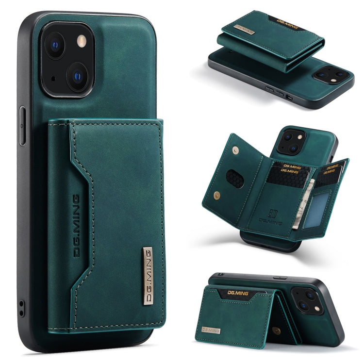 For iPhone 13 mini DG.MING M2 Series 3-Fold Card Bag Shockproof Case with Wallet & Holder Function (Green) - HoMEdemic™ 