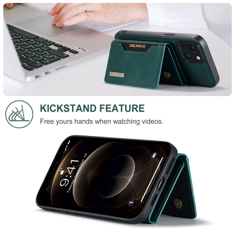 For iPhone 13 mini DG.MING M2 Series 3-Fold Card Bag Shockproof Case with Wallet & Holder Function (Green) - HoMEdemic™ 