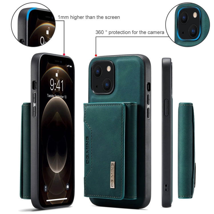 For iPhone 13 mini DG.MING M2 Series 3-Fold Card Bag Shockproof Case with Wallet & Holder Function (Green) - HoMEdemic™ 