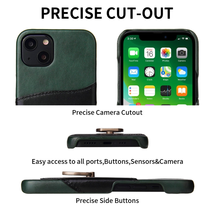 For iPhone 13 mini Fierre Shann Oil Wax Texture Genuine Leather Back Cover Case with 360 Degree Rotation Holder & Card Slot (Black) - HoMEdemic™ 