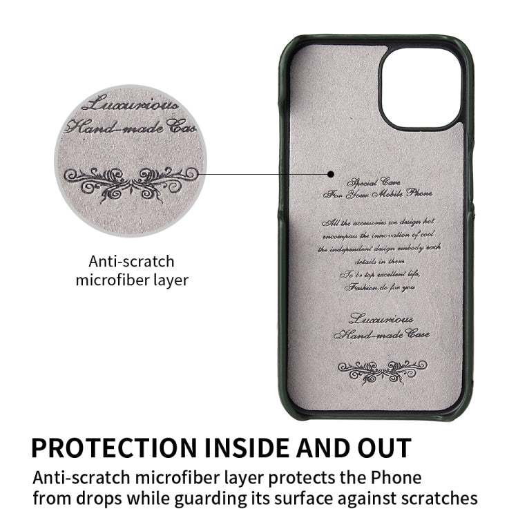 For iPhone 13 mini Fierre Shann Oil Wax Texture Genuine Leather Back Cover Case with 360 Degree Rotation Holder & Card Slot (Black) - HoMEdemic™ 