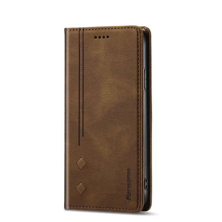 For iPhone 13 mini Forwenw F2 Series Magnetic Horizontal Flip Leather Case with Holder & Card Slots & Wallet (Brown) - HoMEdemic™ 