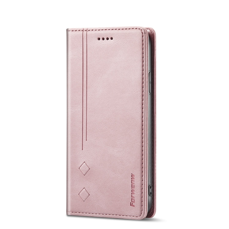 For iPhone 13 mini Forwenw F2 Series Magnetic Horizontal Flip Leather Case with Holder & Card Slots & Wallet (Rose Gold) - HoMEdemic™ 
