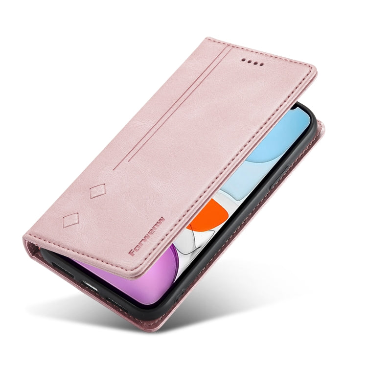 For iPhone 13 mini Forwenw F2 Series Magnetic Horizontal Flip Leather Case with Holder & Card Slots & Wallet (Rose Gold) - HoMEdemic™ 