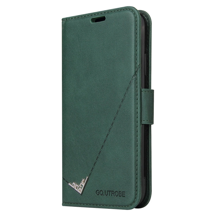 For iPhone 13 mini GQUTROBE Right Angle Leather Phone Case (Green) - HoMEdemic™ 