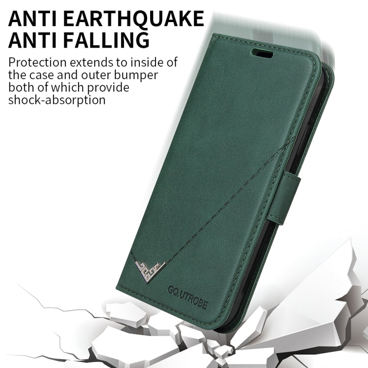 For iPhone 13 mini GQUTROBE Right Angle Leather Phone Case (Green) - HoMEdemic™ 